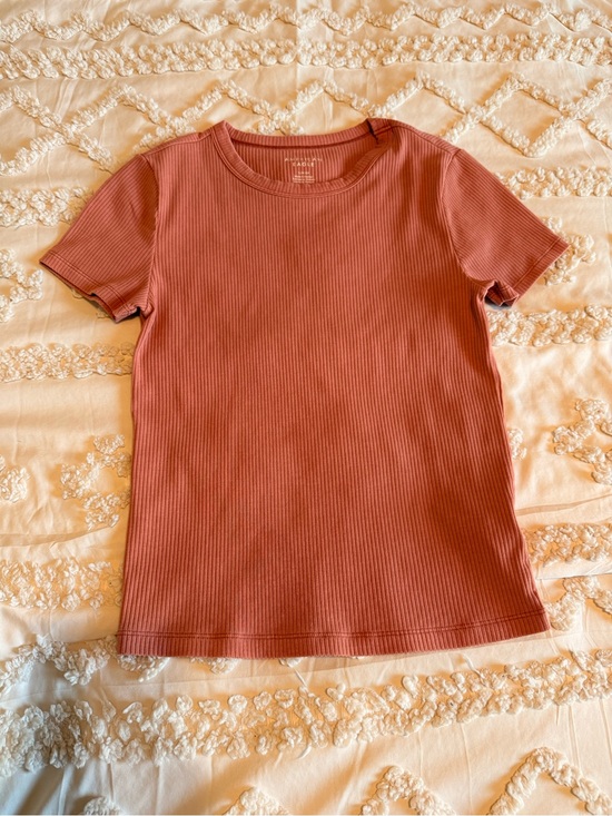 American Eagle Outfitters Tops - American Eagle Ribbed Crew Neck Tee Dusty Rose Pink Small